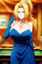 1girls ai_generated alternate_costume alternate_hairstyle arm_gloves armwear artist_name artkoikoi big_breasts bleach blonde_hair blue_dress blue_eyes breasts casino casino_card_table choker cleavage collar commentary curvaceous curves curvy curvy_body curvy_female curvy_figure dress facing_viewer fancy fancy_clothing female female_focus formal formal_clothes front_view gloves hourglass_figure huge_breasts jewelry koikoi large_breasts light-skinned_female light_skin long_gloves long_hair matsumoto_rangiku nai_diffusion necklace no_bra no_bra_under_clothes oppai poker_table ponytail revealing_clothes solo stable_diffusion strapless strapless_dress text tied_hair url very_long_hair voluptuous voluptuous_female watermark wavy_hair web_address wide_hips rating:Questionable score:58 user:Leidenfrost