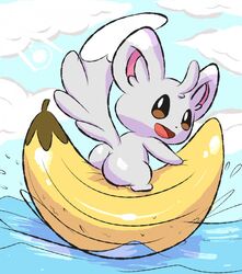  ass ass_focus banana fur furry looking_at_viewer minccino mincheeto pokémon_(species) pokemon tagme tail water  rating:explicit score: user:kekurussy