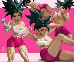 1girls abs ass ass_visible_through_thighs biceps big_ass black_hair blush breasts clothing dragon_ball dragon_ball_super dumbbell ear_piercing earrings elitenappa female female_only female_saiyan fusion kefla looking_at_viewer looking_back nipples nipples_visible_through_clothing piercing potara_earrings saiyan shorts solo sports_bra sweat thick_thighs thunder_thighs toned toned_female underboob wide_hips rating:Explicit score:226 user:Rex_Hollins