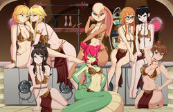 6+girls 8girls akame_ga_kill! anthro belly_dancer belly_dancer_outfit big_breasts black_hair blonde_hair blue_eyes breasts brown_hair bunny_ears bunny_girl chain_leash chained cleavage crossover deviantart elpipe3000 female female_only femsub fiora_(xenoblade) furry glasses green_skin harem harem_girl harem_outfit hilda_(pokemon) hotel_transylvania huge_breasts lamia large_breasts leone_(akame_ga_kill!) lola_bunny looney_tunes mahoromatic mavis_dracula megami_tensei milf naga non-mammal_breasts orange_hair persona persona_5 pokemon rabbit_ears rabbit_girl red_hair sakura_futaba saori_shikijo shantae slave slave_bikini slave_collar slave_leia_(cosplay) slave_outfit slavegirl space_jam star_wars submissive_female tuki_(shantae) vampire xenoblade_(series) xenoblade_chronicles yellow_eyes rating:Questionable score:85 user:TheKindHaremMaster