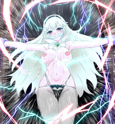 1girls armpits bare_arms bare_midriff bare_thighs black_panties blonde_hair bodily_fluids bondage bound breasts broken_rape_victim corrin_(female)_(nohr_noble)_(fire_emblem) corrin_(fire_emblem) corrin_(fire_emblem)_(female) crying crying_with_eyes_open defeated electricity empty_eyes female female_only femsub fire_emblem fire_emblem_fates from_below gag hairband humiliation large_breasts long_hair looking_at_viewer looking_down magic manga_sakuga_(precure) midriff night nintendo nipples outdoors panties peeing peeing_self petrification red_eyes restrained runny_nose solo sweat sweaty thighs topless transformation underwear urine very_long_hair rating:Explicit score:2 user:kris923