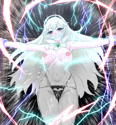 1girls armpits bare_arms bare_midriff bare_thighs black_panties blonde_hair bodily_fluids bondage bound breasts broken_rape_victim corrin_(female)_(nohr_noble)_(fire_emblem) corrin_(fire_emblem) corrin_(fire_emblem)_(female) crying crying_with_eyes_open defeated electricity empty_eyes female female_only femsub fire_emblem fire_emblem_fates from_below gag hairband humiliation large_breasts long_hair looking_at_viewer looking_down magic manga_sakuga_(precure) midriff night nintendo nipples outdoors panties peeing peeing_self petrification red_eyes restrained runny_nose solo sweat sweaty thighs topless transformation underwear urine very_long_hair rating:Explicit score:3 user:kris923