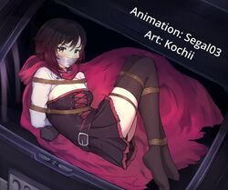 animated car kochi ruby_rose rwby segal03 tagme tied_up video rating:Questionable score:50 user:segal03