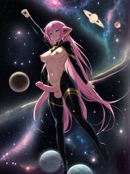  1futa 1futanari ai_generated breasts cosmos costume futa_only futanari large_breasts large_penis long_hair nsfw penis pink_eyes pink_hair potionart stable_diffusion superhero superman_position  rating:explicit score: user:instantcum