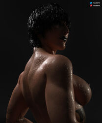 1girls 3d back back_muscles black_hair black_lipstick breasts dark_room female female_focus female_only fully_nude goth lips looking_back low_light muscle_girl muscular muscular_female nipples nude nude_female parody rhea_ripley tekonsfw toned toned_female wet wet_body wet_hair wet_skin wwe wwe_diva rating:Explicit score:65 user:doublenyher