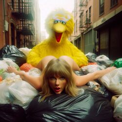 1girls ai_generated alley ass bangs big_bird blonde_hair celebrity dall-e3 doggy_style female garbage garbage_bags human_female implied_sex lipstick looking_at_viewer lying muppets naked naked_female nude on_stomach outside prone_bone puppet real_person sesame_street sex stable_diffusion tagme taylor_swift the_muppet_show trash trash_bag rating:Explicit score:81 user:Carl_Wheezer