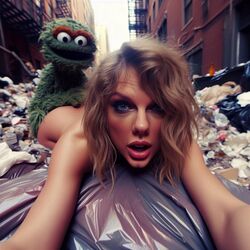 1girls ai_generated blonde_hair celebrity dall-e3 doggy_style garbage garbage_bags garbage_bin implied_sex muppets naked naked_female nude oscar_the_grouch prone_bone puppet real_person sesame_street sex stable_diffusion tagme taylor_swift the_muppet_show trash trash_bag trash_can rating:Explicit score:68 user:Carl_Wheezer