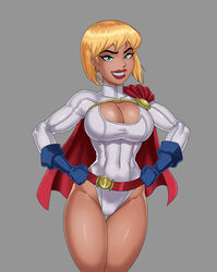 1girls biceps big_breasts blonde_hair blue_eyes breasts busty cleavage cleavage_cutout dc dc_comics dcau female female_focus female_only hourglass_figure karen_starr large_breasts pinup pose posing posing_for_the_viewer power_girl solo sunsetriders7 superman_(series) voluptuous rating:Safe score:107 user:CyanMoon