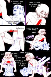 alternate_universe angel_derear anthro asriel_dreemurr big_penis bite biting_lip black_background blush bodily_fluids boss_monster bovid bow_ribbon breast_squish breasts caprine closed_eyes clothing comic deep_penetration duo female female_asriel footwear footwear_only frisk_(undertale) frisky_(under(her)tail) from_front_position genitals goat golly! hi_res holding_arm horn human lying male male/female mammal missionary_position mostly_nude nude on_back penetration penis phallic prodding pubes rule_63 saliva sex shoes shoes_only simple_background spread_legs spreading squish stomach_bulge sweat tears text thewill under(her)tail undertale undertale_(series) rating:Explicit score:112 user:bot