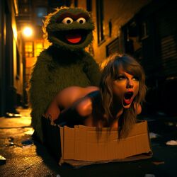 1girls ai_generated alley blonde_hair cardboard cardboard_box celebrity dall-e3 doggy_style garbage green_fur implied_sex muppets naked naked_female nude nude_female open_mouth oscar_the_grouch public public_sex puppet real_person sesame_street spanking tagme taylor_swift the_muppet_show trash rating:Explicit score:193 user:Carl_Wheezer