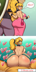 1boy 1boy1girl 1girls ass ass_in_dress backboob big_ass blonde blonde_female blonde_hair blue_eyes bouncing_breasts bowser bubble_butt butt_crack comic dat_ass dress dumptruck_ass earrings english_text fat_ass female huge_ass huge_breasts instant_loss_2koma interspecies mario_(series) mrpotatoparty muscular_male netorare nintendo ntr pawg ponytail princess princess_peach reverse_cowgirl_position royal_slut royalty sex size_difference spiked_collar text thick thick_ass wide_ass rating:Explicit score:865 user:Catwoman