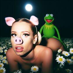 1girls ai_generated blonde_hair celebrity dall-e3 doggy_style field flower flower_field flowers iggy_azalea implied_sex kermit_the_frog light-skinned_female lying_on_ground muppets pig pig_ears pig_girl pig_nose puppet real_person realistic sesame_street tagme the_muppet_show rating:Explicit score:43 user:Carl_Wheezer