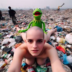 1girls ai_generated bald bald_female celebrity dall-e3 doggy_style dump dumpster emma_watson garbage garbage_bags implied_sex kermit_the_frog muppets naked naked_female nude nude_female prone_bone real_person sesame_street shaved_head the_muppet_show trash trash_bag rating:Explicit score:40 user:Carl_Wheezer