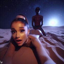 1girls ai_generated ariana_grande ass beach behind_another black_penis blonde_hair brown_hair celebrity crack_pairing crossover dall-e3 dark-skinned_male dark_penis dark_skin desert dreadlocks earrings eyelashes eyeliner female hair_tie hips implied_penetration implied_sex laying_down laying_on_stomach legs lips long_hair looking_at_viewer lying male naked naked_female necklace night night_sky on_front on_stomach open_mouth outdoors ponytail real_person sand shocked shocked_expression shocked_eyes shocked_face sky star tagme tan-skinned_female tan_skin tongue rating:Explicit score:124 user:thefirefive