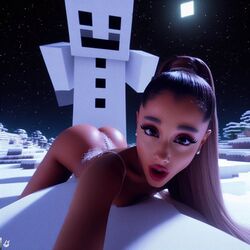 1girls ai_generated ariana_grande ass behind_another brown_hair celebrity crack_pairing crossover crowd dall-e3 implied_penetration implied_sex laying_down laying_on_stomach minecraft night real_person shocked shocked_expression shocked_eyes shocked_face snow snowman tagme rating:Explicit score:154 user:thefirefive