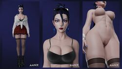 1girls 3d 3d_(artwork) aanix areolae black_hair blue_nails boots breasts completely_nude completely_nude_female earrings image kai'sa league_of_legends looking_at_viewer medium_breasts nipples nude nude_female purple_eyes pussy red_lipstick riot_games skirt solo solo_female stockings sunglasses tagme tank_top vagina wide_hips rating:Explicit score:116 user:Pialoof