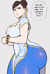 1girls 2023 ? asian asian_female ass big_ass big_breasts big_butt black_text bracelet brown_eyes brown_hair capcom chinese_clothes chinese_dress chun-li clothed clothed_female clothing dialogue english_text female female_focus female_only hair hair_accessory hair_buns hair_ornament hi_res high_resolution highres huge_ass huge_butt large_ass large_breasts large_butt light-skinned_female light_skin lips lustyshape milf nipple nipple_visible_through_clothing offscreen_character pink_lips solo solo_female solo_focus speech_bubble street_fighter street_fighter_6 text rating:Explicit score:147 user:AlmFan4