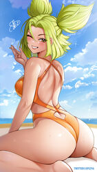 1girls ass background beach bikini league_of_legends smile spiz zeri_(league_of_legends) rating:Explicit score:88 user:Sunaro