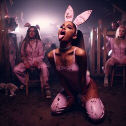 ai_generated ariana_grande bunny_ears bunny_girl bunnysuit celebrity dall-e3 dirty female female_only long_hair realistic rating:Explicit score:104 user:hnhentai