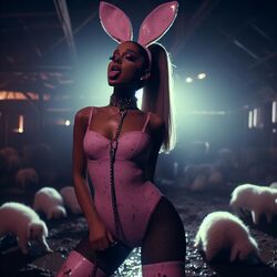 ai_generated ariana_grande bunny_ears bunny_girl bunnysuit celebrity dall-e3 dirty female female_only long_hair realistic rating:Explicit score:75 user:hnhentai