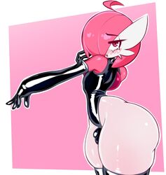 ass bulge curvaceous curvy elbow_gloves femboy frowntown gardevoir gay girly gloves latex latex_gloves pink_(frowntown) pink_eyes pink_hair pokemon pokemon_(species) wide_hips rating:Explicit score:211 user:BAGEL4