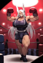 abs ai_generated angry armpit_fetish armpit_hair armpits arms_up balls big_bulge big_penis boxing boxing_gloves boxing_ring bulge clothing dark-skinned_futanari dark_skin erection erection_under_clothes futa_armpit_hair futa_only futanari gloopai grin hairy_armpits huge_bulge long_hair miruko muscular muscular_futanari my_hero_academia nai_diffusion penis red_eyes smile smirk solo solo_futa sports_bra sportswear steam steaming_body sweat sweatdrop sweating white_hair rating:Explicit score:84 user:dontlao3