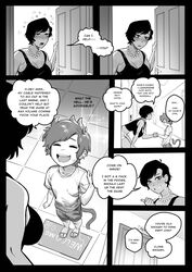 1boy 1boy1girl 1girls animal_transformation chim_(mr.cinders) cleavage comic comic_page dialogue ember_(mr.cinders) greasymeta inviting large_breasts monkey_boy monkey_tail monochrome older_female older_woman_and_younger_boy original original_character short_hair shorter_male taller_female text twink younger_male rating:Questionable score:206 user:Whoretgirl