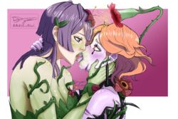 2girls alraune arm_around_neck artist_kiwi bernadetta_von_varley black_nails bound breasts caress caressing_face cleavage corruption drooling earrings female female_only femdom femsub fire_emblem fire_emblem:_three_houses flower french_kiss green_lips green_lipstick green_nails green_skin grey_eyes hair_flower hand_on_another's_face heart-shaped_pupils hug kissing kronya_(fire_emblem) lipstick looking_pleasured medium_breasts monster_girl multiple_girls nail_polish nintendo open_mouth orange_hair plant_girl post-timeskip purple_hair purple_skin red_eyes restrained saliva saliva_trail scar short_hair sloppy sloppy_kiss thorns tongue tongue_out torn_clothes yuri rating:Questionable score:64 user:kris923