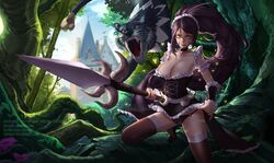 1girls big_breasts black_hair black_hair_female boob_window citemer cougar dark-skinned_female dark_skin female female_only forehead_gem forehead_jewel forest forest_background french_maid french_maid_nidalee gem_on_forehead hi_res high_heels high_res high_resolution highres jewel_on_forehead large_breasts league_of_legends maid maid_headdress maid_outfit maid_stockings maid_uniform nidalee panties ponytail ponytail_female riot_games skimpy skimpy_clothes skimpy_costume skimpy_dress skimpy_outfit smile solo solo_female solo_focus spear stockings the_grind_series tribal_markings tribal_tattoo tribal_tattooos underwear yellow_eyes yellow_eyes_female rating:Questionable score:21 user:GLVee