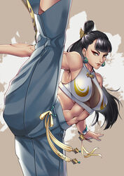 1girls abs alternate_costume asian asian_female ass big_ass big_breasts breasts brown_hair capcom chun-li cleavage female light-skinned_female light_skin mature_female milf nail_polish official_alternate_costume street_fighter street_fighter_6 tear-away_pants thick_thighs thotlerrr treartz wide_hips rating:Explicit score:42 user:Crcole331