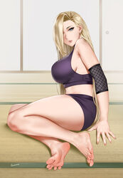 barefoot big_breasts blonde_hair blue_eyes breasts easonx feet female fetish foot_fetish hair_over_one_eye ino_yamanaka ino_yamanaka large_breasts lipstick long_hair looking_at_viewer makeup naruto naruto:_the_last naruto_(series) naruto_shippuden soles tatami thick_thighs thighs toes voluptuous rating:Questionable score:179 user:Kolynos