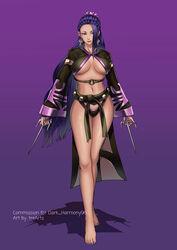 big_breasts braid braided_hair breasts cosplay ear_ring earrings female king_of_fighters long_hair luong midriff mileena_(cosplay) mortal_kombat mortal_kombat:_deception painted_nails painted_toenails purple_eyes purple_hair sai_(weapon) smile smiling snk solo solo_female thighs thotlerrr treartz weapon rating:Explicit score:16 user:Monbo