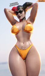 1girls 3d 3d_(artwork) batman_(series) big_breasts bikini busty cameltoe dc dc_comics english_text female female_only gold_bikini harley_quinn harley_quinn_(classic) high_resolution hips hourglass_figure huge_breasts jester_cap jester_hat large_breasts light-skinned_female light_skin looking_at_viewer navel pubic_tattoo slim_waist smitty34 solo tattoo text thick_hips thick_thighs thighs top_heavy underboob waist wide_hips rating:Questionable score:96 user:Crcole331