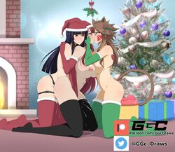 3girls ambiguous_penetration big_breasts black_legwear black_stockings blush brown_hair cat_girl cat_tail christmas christmas_present christmas_presents christmas_tree erza_scarlet fairy_tail female female_only fff_threesome fingering fireplace from_behind functionally_nude fur-trimmed_legwear ggc green_stockings hime_cut holding_face indoors kagura_mikazuchi kissing kissing_while_penetrated kneeling lesbian_kiss lesbian_sex long_hair millianna mistletoe nipples no_bra no_panties on_floor purple_hair pussy_juice reaching_back red_gloves red_hair red_stockings santa_hat sex_toy strap-on thighhighs threesome topless yuri rating:Explicit score:180 user:RedWizzrobe