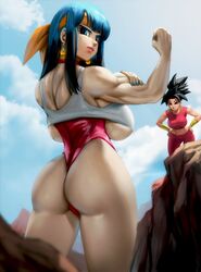 2girls aged_up ass ass_bigger_than_head big_ass big_breasts black_hair blue_eyes blue_hair bra_(dragon_ball) bra_briefs brapan breasts dragon_ball dragon_ball_gt dragon_ball_super female female_only fusion huge_ass huge_breasts kefla large_ass large_breasts long_hair looking_back multicolored_hair multiple_girls novasayajingoku pan_(dragon_ball) underboob rating:Explicit score:115 user:TwistyTurnip