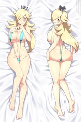 1girls ass ass_support back back_view backboob barefoot big_ass big_breasts biting_lip blonde_hair blue_eyes blue_sling_bikini blush breasts cleavage crown dakimakura dat_ass feet female female_only full_body hair hair_over_one_eye hands_on_ass headwear hips huge_ass huge_breasts legs lindaroze mario_(series) mature mature_female neckwear nintendo princess_rosalina seductive seductive_look skimpy skimpy_bikini sling_bikini smile solo solo_female thighs rating:Explicit score:147 user:daft_human