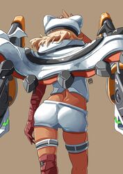 1girls ass ass_focus automatic_giraffe blonde_female blonde_hair blonde_hair_female butt_crack butt_focus dark-skinned_female dark-skinned_female_ass dark_skin fat_ass female female_only guilty_gear guilty_gear_strive ramlethal_valentine simple_background thighs tight_shorts yellow_eyes rating:Questionable score:54 user:Kasumi20