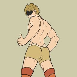  fatgum jja_nap male_only my_hero_academia smiling suggestive thumbs_up underwear_only  rating:questionable score: user:clingyhyena