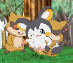 blush color cum emolga female feral fur insertion interspecies male multiple_males nude outdoors patrat penis pokemon pokemon_bw sex sitting straight tagme vulva wink rating:Explicit score:1 user:bot