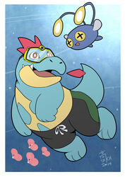 ambiguous_gender chinchou croconaw generation_2_pokemon generation_3_pokemon group luvdisc nintendo pokemon pokemon_(species) size_difference takataka underwater water rating:safe score: user:anonymous