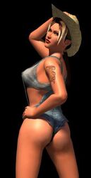 3d ass dat_ass harley looking_back outlaw_golf outlaw_volleyball overalls tramp_stamp rating:Questionable score:14 user:demonk