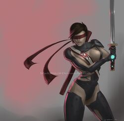 1girls blindfold breasts brown_hair color female female_only front_view genderswap_(mtf) hair holding holding_sword kenshi_takahashi madi_blitz mortal_kombat overhand_grip rule_63 short_hair solo standing sword tan_skin weapon rating:Safe score:22 user:bot