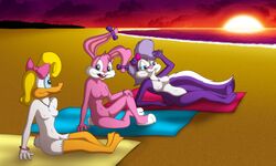 anthro babs_bunny duck female female_only fifi_la_fume fur furry mammal multiple_females purple_fur rabbit shirley_the_loon skunk soft_feathers tagme tiny_toon_adventures uncensored rating:Explicit score:3 user:bot