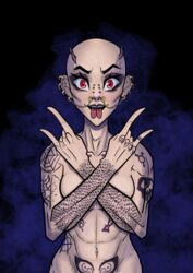  bald_female female female_only original original_character punk rot_seraph tattoos  rating:questionable score: user:scrimblatore