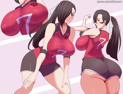 1girls absurdres alternate_costume ass bare_shoulders big_ass breasts brown_eyes brown_hair commission female female_only fire_emblem fire_emblem_fates hair_over_one_eye hands_on_own_knees highres huge_breasts kagero_(fire_emblem) large_ass leaning_forward lokidrawsart long_hair looking_at_viewer multiple_views musaed_art nintendo ponytail sports_bra sportswear workout rating:Questionable score:44 user:kris923