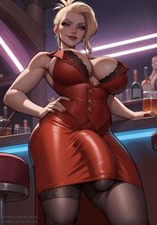 1futa ai_generated big_bulge big_penis breasts bulge bulge_through_clothing cleavage dickgirl final_fantasy final_fantasy_vii futa_only futanari huge_breasts huge_bulge mature_futa penis_in_stocking penis_under_clothes puffyart scarlet_(ffvii) solo solo_futa stockings thick_thighs thighs rating:Explicit score:280 user:PuffyArt