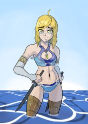  1girls bikini breasts fiora_(xenoblade) rot_seraph swimsuit xenoblade_(series) xenoblade_chronicles xenoblade_chronicles_(series)  rating:questionable score: user:scrimblatore