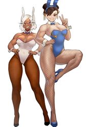 2girls bunny_girl bunnysuit chun-li female female_only fishnets legs mirko miruko multiple_girls my_hero_academia posing street_fighter usagiyama_rumi zukululuu rating:Questionable score:119 user:robin5799