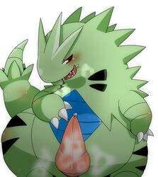 blush color feral front_view male male_only nude penis pokemon precum solo tagme tyranitar rating:Explicit score:4 user:bot