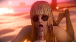  beach blowjob blowjob_face emilie_de_rochefort lewdgazer lipstick nude_female sucking sunglasses tekken tekken_8  rating:explicit score: user:bot